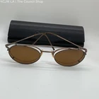 Oliver Peoples OP599 Bronze Half Rim Eyeglasses W/ Clip-on Frame Only Pre-owned. Price: $59.39.