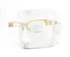 Versace Half Rim Eyeglasses Mod 1278 1476 Beige Gold 54MM With Case New. Price: $139.50.
