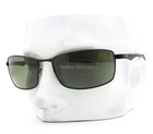 Ray-ban Sunglasses Rb 3498 002/9A Shiny Black Metal Green Polarized 61MM W/case New. Price: $149.50.