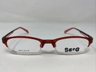 Secg Eyewear J9603 C1 52-18-135 Red Plastic Half Rim Eyeglasses Frame W989 New. Price: $44.00.