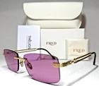 Fred FG40040U 30Y Rimless Gold Double Cable/pink Lens Authentic Sunglasses 58-16 New. Price: $550.00.