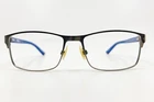 Puma Eyeglasses, Frames Only, PE00270C0S 001, 56-18-140, Metal, Gunmetal/blue Pre-owned. Price: $39.99.
