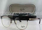Ray-ban Round Eyeglasses Black Gold Metal Clear Demo RB6375 2890 51MM New. Price: $89.99.