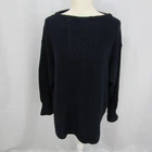 Chaps Sweater Shirt Top Pullover Boat Neck Womens 2XL Navy Blue Cable-knit Pre-owned. Price: $10.53.
