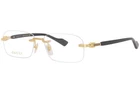 Gucci GG1221O 001 Eyeglasses Men's Gold/black Rimless Style Rectangle Shape 56MM New. Price: $299.95.