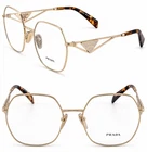 Prada Tampo PR59ZV Gold Triangle Logo Metal Eyeglasses Optical Frame New. Price: $264.00.