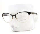 Versace Eyeglasses 1233Q 1366 Shiny Black On Pale Gold 53MM With Case New. Price: $135.00.