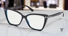 Tom Ford FT5844 001 Shiny Black Blue Block Lens 55 Mm Women's Eyeglasses New. Price: $209.99.