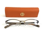 Tory Burch Eyeglasses Frames TY1016 294 Shiny Brown Oval Half Rim 49-18-135 New. Price: $82.39.