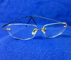 Ottica Veneta Eyeglasses Rimless Black Wire Red Accent 111B-1 Frames 50-20-140 Pre-owned. Price: $26.95.