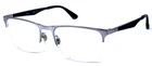 Ray-ban RB6362 2502 Light Silver/black Half Rim Eyeglassss Frame 53-19-145 Pre-owned. Price: $64.00.