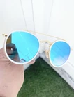 New Ray Ban Round Double Bridge RB3647-N White Blue Flash Lens Size 51/22. Price: $130.00.
