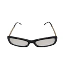 Chanel Eyeglass Frames Women 51-16 Black 3222-Q Chain Link Leather Gold Cc Logo Pre-owned. Price: $295.00.