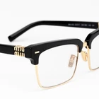 New Miu Womens MU10ZS 1AB08N Eyeglasses Blue Light Square Black/gold Runway. Price: $299.99.