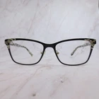 Lamb LA074 Black Marbled Cat Eyeglasses Frames 54-16-140 Women Eyewear Pre-owned. Price: $44.99.