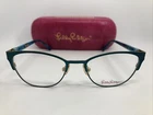 New Lilly Pulitzer Hayden Ocean Green 49.17.135 Women Eyeglass Frames W/case. Price: $57.49.