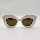 Loewe LW40127I 25E Ivory Cream Oval Sunglasses Gold Anagram Logo 48MM New. Price: $237.99.
