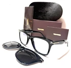 Tom Ford TF5970-B 001 Shiny Black/black Clip-on W/grey Lens Eye-sunglasses 50-21 New. Price: $335.00.