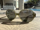 Liz Claiborne Oversized 70S Lc 19 Redux Sunglasses Olive Green Round Frames 14 Pre-owned. Price: $25.00.