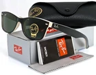 Ray-ban New Wayfarer Black / Beige Green Classic G-15 RB2132 875 55MM. Price: $124.99.