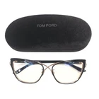 Tom Ford TF5272 Black Cat Eyeglass Frames Size 53-17 Gold With Case Pre-owned. Price: $69.95.