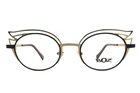 Boz Eyeglasses Frames Dyam 0055 Matte Black Shiny Gold Oval Wire Rim 47-20-140 New. Price: $299.99.