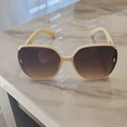 Square Ivory Frame Women's Sunglasses Oversized Gradient Brown Lenses New. Price: $100.23.