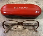 Revlon RV576 Topaz Eyeglass Frames Brown Tortoise Rectangle 52-16-135-27 W/ Case Pre-owned. Price: $22.99.