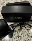 Chanel Square Black Plastic Full Rim Eyeglasses With Case And Box Pre-owned. Price: $50.00.