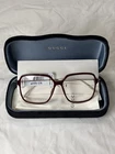 Gucci GG12710 003 Oversized Square Eyeglasses Burgundy/gold 56-14-145 Designer New. Price: $239.99.