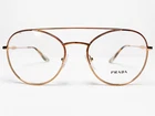 New Prada VPR55U 7OE-1O1 Women's Eyeglasses Frames Gold Round Designer 51/19 140. Price: $189.99.