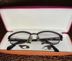 Kate Spade Ragan ODA4 Blue Gold Oval Eyeglasses Frame 51-16 135 Pre-owned. Price: $34.96.