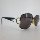 Gucci 2266/N M80 Gold Black Rectangular Sunglasses Interlocking Logo Italy Pre-owned. Price: $215.99.