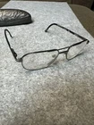 Gallery Leroy Gm Eyeglass Frame Only 57-20-150 Pewter/black Metal/plastic Pre-owned. Price: $19.87.