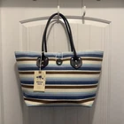 Blue Star Oversized Striped/multi Holiday Beach Woven Shopper Tote Hand Bag New. Price: $20.00.