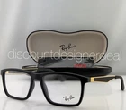 Ray-ban Rectangular RB7056 5644 Eyeglasses Black Matte Gold Frame Clear 55MM New. Price: $89.99.