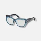 Tom Ford FT5951 Women's Blue Geometric Light Glasses Frames 54-16-140 New. Price: $189.33.
