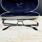 Ray-ban Sports Wrap Black Rectangular RB6155 Eyeglasses Frames 53-17-140 115332 Pre-owned. Price: $30.00.