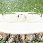 Kazuo Kawasaki Eyeglasses Rimless Frame Kooki MP631 140 Burgundy Titanium Japan Pre-owned. Price: $49.99.