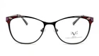 Matte Black Cat Metal Eyeglasses: Mosaic Design W/ Pink + Red V1969 #5027 C1 New. Price: $55.00.