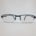 Ovvo Optics MOD.2445 Navy Blue Silver Rectangular Semi-rimless Eyeglass Frames Pre-owned. Price: $237.99.