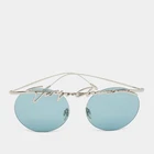 Emporio Armani Bluesilver Tone AR6094 Signature Rimless Round Sunglasses Pre-owned. Price: $276.00.