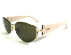 Chloe Sunglasses CH0260S 003 Glossy Gold Ivory Cat Eye Frames With Green Lenses New. Price: $299.99.