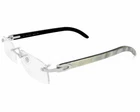 Cartier Decor Silver/white Buffalo Horn Unisex Eyeglasses CT0046O-002 New. Price: $3265.00.