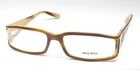 Miu VMU15E 705-101 Havana Rectangular Shape Shiny Logo Arms Print Eyeglasses New. Price: $99.95.