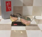 Ray-ban RB3026 019/Z2 Aviator Silver Metal Pink Mirror Sunglasses Ships Today New. Price: $69.99.