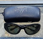 Rare Vintage Maui Jim Volcano MJ142-02 Frames Only Black Gray Oval Wrap Pre-owned. Price: $145.00.