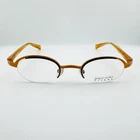 New Alain Mikli Titane Oval Eyeglasses Women Amber Brown 41MM France. Price: $85.73.