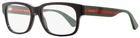 Gucci Rectangular Eyeglasses GG0343O 007 Black/green/red 57MM New. Price: $229.00.