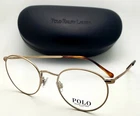 New Polo Ralph Lauren Eyeglasses 1179 9334 48-20 Gold & Tortoise Round Frames. Price: $219.99.